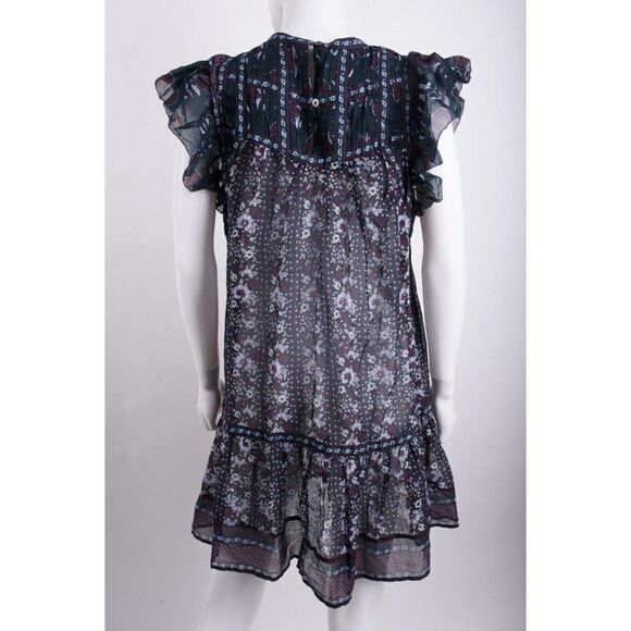 Sea New York Womens Nadine Tunic Mini Dress S Multi-Color Berry Floral NWT - Picture 4 of 7